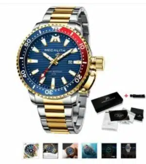 MEGALITH Men's Chronograph Stainless Steel Analogue and Luminous Dress Watches