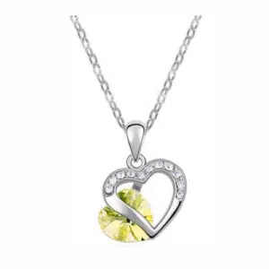 Romantic Crystal Heart Shape Pendant Necklaces for Women