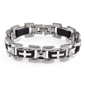 Stainless Steel Men’s Cross Link Bracelet