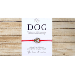 Dog Paw Print Bracelet with Sentiment Card