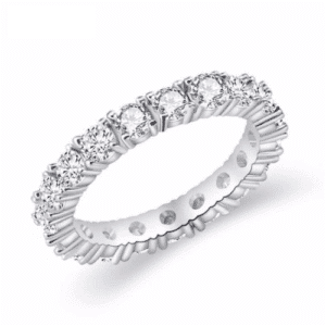 18k White-Gold Plated Full Band Eternity Ring
