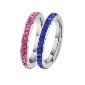 Women's 18k White-Gold Plated Eternity Bliss Rings