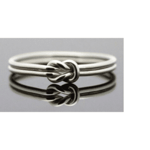Women's 18k White-Gold Plated Love Knot Ring