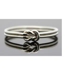 Women's 18k White-Gold Plated Love Knot Ring