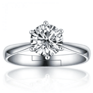 Women's 18k White-Gold Plated Adjustable Solitaire Ring