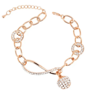 22K Rose Gold Plated Bella Crystal Bracelet