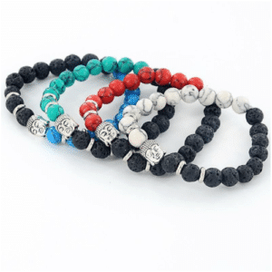 Dual Stone Buddha Bracelet in a Choice of Colours