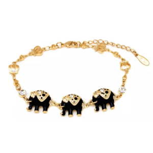 Elegant 18k Gold Plated Triple Elephant Bracelet
