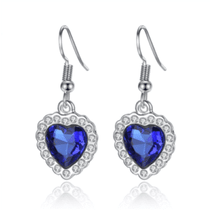 Women's Blue Heart of Ocean Drop Earrings