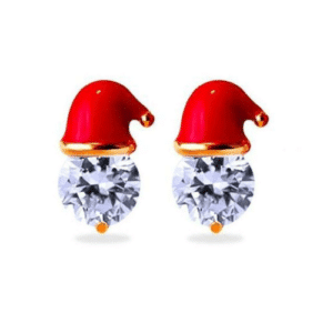 Christmas Santa Hat Crystal Stud Earrings