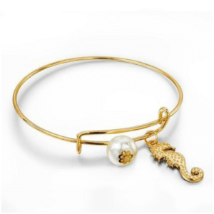 22k Gold plated Expandable Bangle in a Choice of Ocean Charms