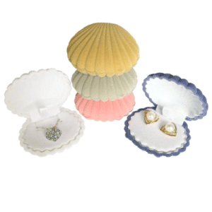 Shell Shaped Velvet Gift Box for Earrings - Necklace - Rings