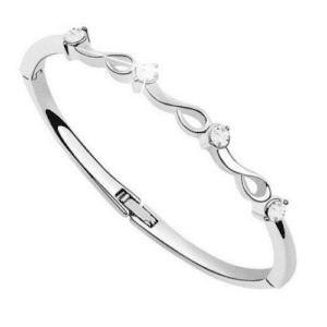 18K White-Gold plated Wave Crystal Bracelet