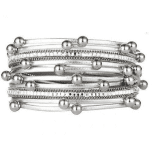 Women's Leather Wrap Bracelet with Beads & Crystal Studs