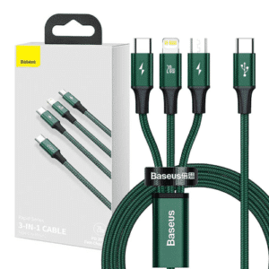 Baseus Rapid Series 3-in-1 cable USB-C For M+L+T 20W 1.5m (Green)