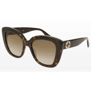 Gucci Havana Cat Eye Ladies Sunglasses GG0327S 002